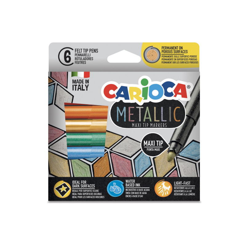 Μαρκαδ. Ζωγραφ. Carioca Metallic χοντροί 6τεμ. Μαρκαδ.-Ζωγραφ.-Carioca-Metallic-χοντροί-6τεμ
